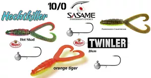 Hecht Set 3x 20cm Mann´s Twinler + 3 x SASAME Baitholder Jig Hooks in 12g #1 - Bild 1 von 5