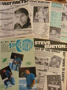 Steve Burton, Lot of Clippings, NINE Pages - Picture 1 of 2