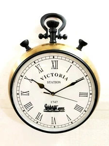 Antique Brown Marine Victoria Clock 30.48 cm Nautical Wall Hanging Clock Decor - Picture 1 of 5