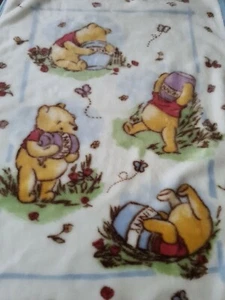 VTG Disney Winnie The Pooh eating honey Blanket 30"x 45" Plush Soft soft lovey - Picture 1 of 5