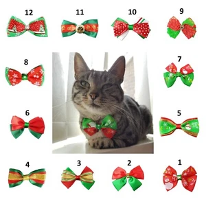 Small Dog Cat Pet Christmas Styles Bow Tie Necktie suitable for small dog or cat - Picture 1 of 16
