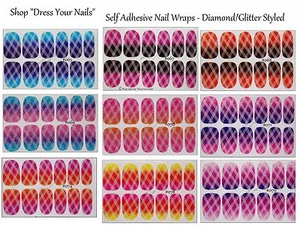 Glitzernde Nagelfolie Wraps Full Cover dünne DIY Aufkleber reich DIAMANTMUSTER - Bild 1 von 25