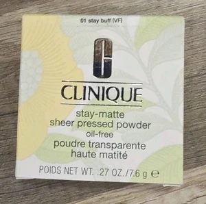 CLINIQUE Stay-Matte Sheer Pressed Powder - 01 Stay Buff (VF) - 0.27 OZ / 7.6 g - Picture 1 of 3