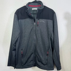 Orvis Performance full zip long sleeve size medium Gray and Black Fleece jacket - Picture 1 of 9