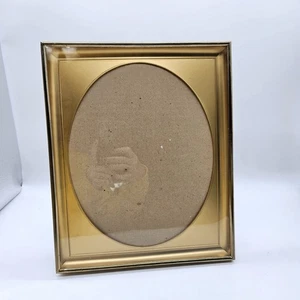 Vintage Bilderrahmen goldfarben 8x10 oval matt Samtrücken MCM Hollywood Regency (B - Bild 1 von 9