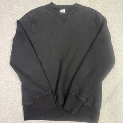 Sudadera J Crew Para Hombres XS Negra Cuello Redondo V Polar Puntada Acanalada Paneles Pullover Foto 1 de 4