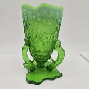 Northwood grün opalisierend Glas Traube Cluster Vase 5,75" hoch - Bild 1 von 8