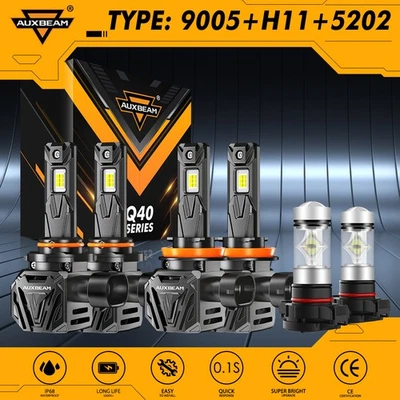 Faróis LED AUUXBEAM + combo de farol de neblina 6500K para Chevrolet Colorado 2015-2025 - Imagem 1 de 4