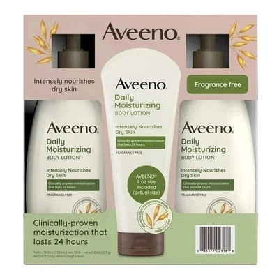 Aveeno Daily Moisturizing Body Lotion 2 x 24 Fl Oz (709g) Fragrance Free - Image 1 of 3