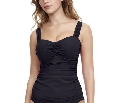 Profile By Gottex Tutti Frutti Underwire Tankini Top Women’s Size 34E Black - Image 1 of 4