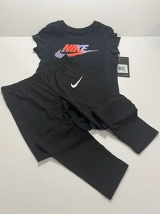 Size 5 NIKE AUTHENTIC GIRLS ORIGINAL BRAND NEW 2Pc TEE & LEGGINGS SET - Picture 1 of 5
