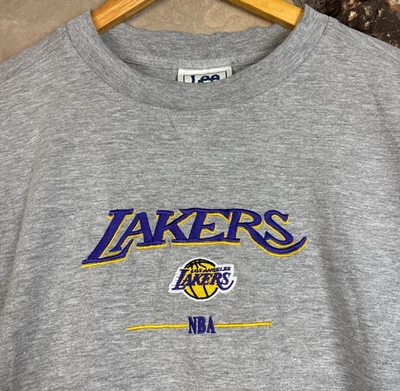 Camiseta De Colección Años 90 Los Angeles Lakers Lee Sport 2XL Gris Bordada NBA Foto 1 de 4