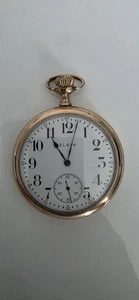 Antiguo Reloj Bolsillo Elgin 1890-1913 7 Joyas Grado 293 Años 18 Funcionando Esfera Azul - Imagen 1 de 13