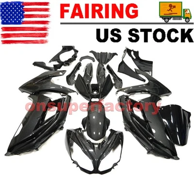 Injection For Kawasaki Ninja 650 EX650 2012-2016 Black Carbon Fiber Fairings Kit Foto 1 de 4
