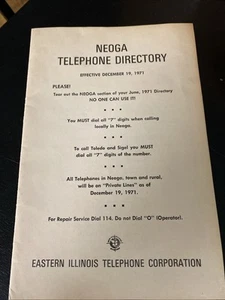 Neoga Telephone Directory December 19 1971 Eastern Illinois Telephone Directory - Picture 1 of 3