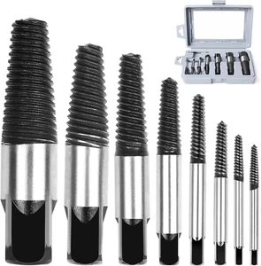8-Piece Broken Water Pipe Screw Extractor Set for Stripped Screws and Bolts - Picture 1 of 12