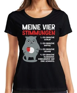 Divertido Gato Necesito Dormir Café Vacaciones Regalo Oficina Mujer Camiseta - Imagen 1 de 38