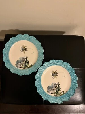 Platos de ensalada de abeja Anthropologie Edie Rose Home Bloom Collection RACHEL BILSON -2 Foto 1 de 4