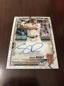 2021 Bowman Chrome 1st Sean Roby Speckle Refractor Auto /299 Giants *Mint*
