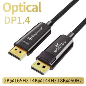 MOSHOU Optical DP 1.4 Cables Displayport Fiber HDR 8K 60Hz 4K@144Hz 32.4Gbps  - Picture 1 of 12