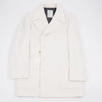 Luigi Borrelli Ivory Extra-Soft Plush Winter Peacoat XL / 44R NWT Outer Coat - Image 1 of 4