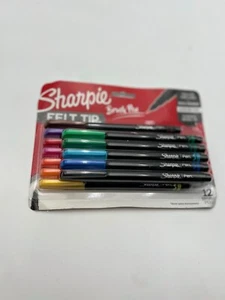 Sharpie Felt Tip Brush Pens (12-Pack Assorted Colors) - NEW - Picture 1 of 2
