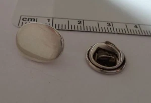 Sterling Silver 13x10mm Engravable Oval Tie Tack or Tie Pin - Picture 1 of 4