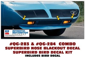 QG-283 QG-284 1970 PLYMOUTH ROAD RUNNER - SUPERBIRD - NOSE BLACKOUT & BIRD DECAL - Bild 1 von 1