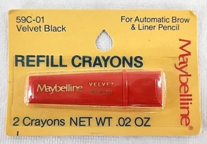 Maybelline Refill Crayons Velvet Black 59C-01 Automatic Brow Liner Pencils Vtg - Picture 1 of 4