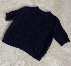Miu Miu Cable Knit Sweater Women Size 36 Navy From Japan Authentic USED Japan - Picture 1 of 5