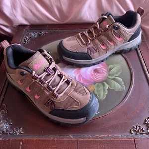 Denali Women's Shoes Sz 8.5 Brown Pink Suede Leather Hiking Outdoor Sport Shoes - Picture 1 of 7