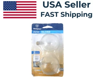 Westinghouse E12 40W Dimmable Warm Globe Light Bulbs 2 Pack 340 Lumens 120 Volt - Picture 1 of 3