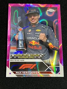 2023 Topps Chrome Formula 1 MAX VERSTAPPEN FUCHSIA LAVA RERACTOR 18/250 #152 - Picture 1 of 2