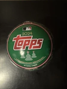 2024 Topps Holiday Tin Baseball Ornament New 59 Total Cards Factory Sealed - Picture 1 of 3