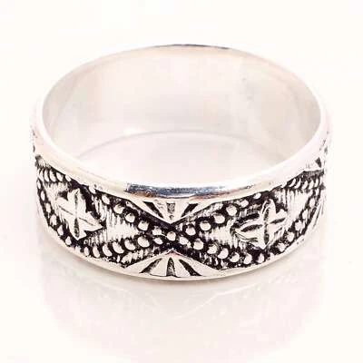 Argento 925 Placcato Fatto A Mano Gioielli Per Lei Anello Misura 10 R-14204 - Immagine 1 di 3