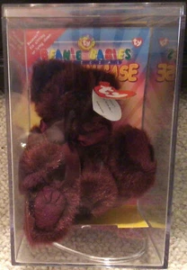 Vintage Ty Treasures Beanie Baby Beargundy The Teddy Bear Plush With Hard Case - Picture 1 of 7