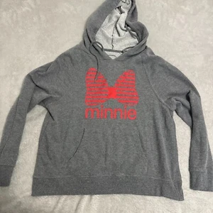 Disne Minnie Mouse Hoodie Sz M Gray Minnie Ears Sweatshirt - Picture 1 of 5