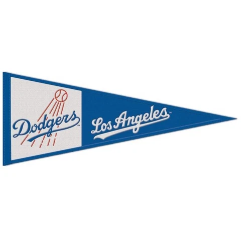 Los Angeles Dodgers Throwback MLB Embroidered Wool 13" x 32" Pennant Cover