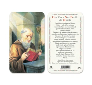 Oracion a San Benito de Nursia - Spanish - Plastic Holy Card HC10 - Picture 1 of 4