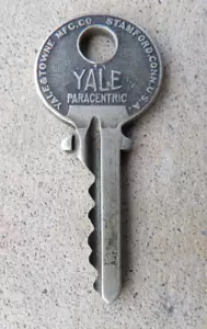 Llave de cerradura original vintage de Yale & Towne solo paracéntrica - Imagen 1 de 3