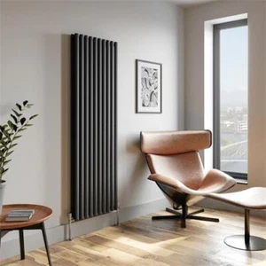 Radiador de diseño de doble panel tubo ovalado vertical 1800x600 mm gris 20 tubos - Imagen 1 de 9