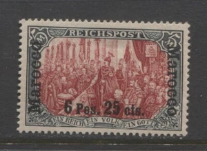 Alemania 1900 oficinas en Marruecos 6 pesos. 25 quilates. Como nuevo*, Michel 19 I II $2,400.00 - Imagen 1 de 1