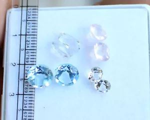Lotto pietre preziose sfuse misto topazio blu taglio sfaccettato tondo 9,70 ct - Foto 1 di 3