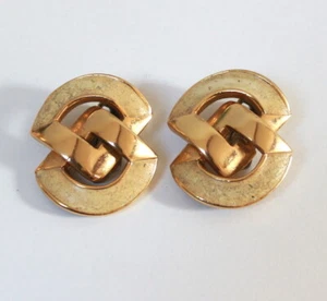 Boucles d'oreilles Grands clips rétro chic or Orena - Picture 1 of 3