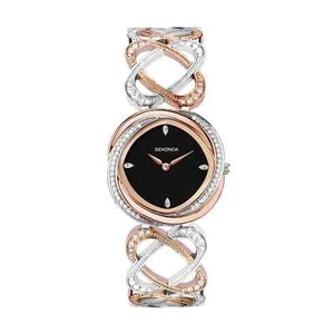 Hermoso Reloj Sekonda Cristal Corazones Ocultos Rosa y Plata para Damas 40508 - Imagen 1 de 5