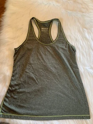 Camiseta sin mangas de ejercicio atlético seco Qwick rendimiento capa 8 para mujer talla M gris verde Foto 1 de 4