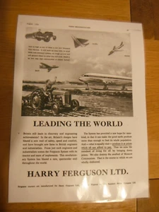 1953 FERGUSON TE-20 TRAKTOR, WERBUNG "LEADING THE WORLD" (LAMINIERTE FOTOKOPIE) - Bild 1 von 1