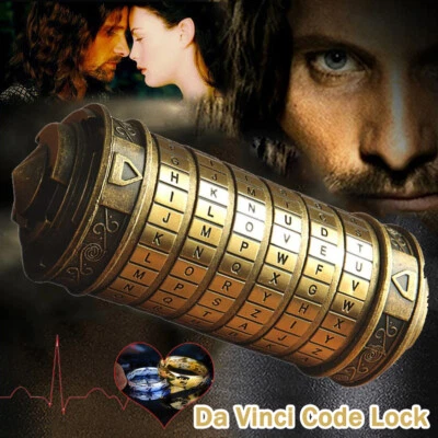 MARKENLOS Da Vinci Code Mini Cryptex Rätsel und Puzzle für Valentinstag Weihnachten Gold