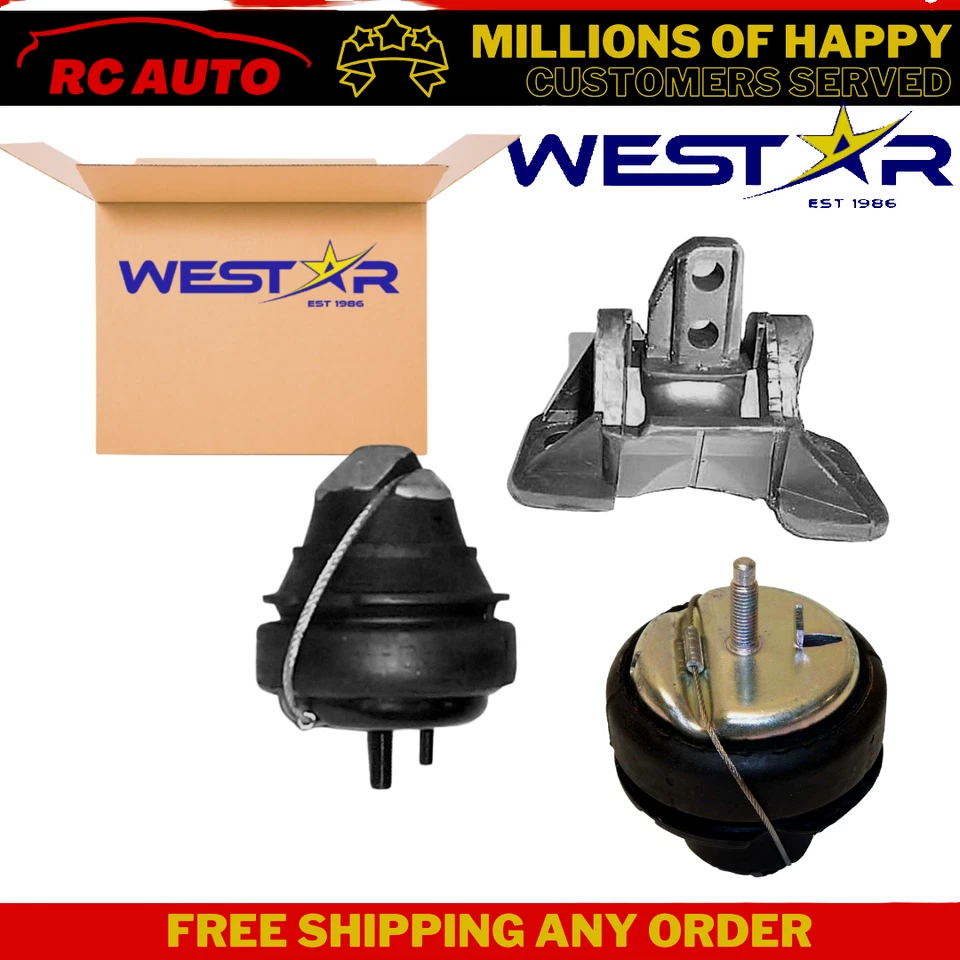 Motor e conjunto de montagem Trans para 1993-1995 Volvo 850 2.3L / 2.4L 3PCS - Imagem 1 de 4