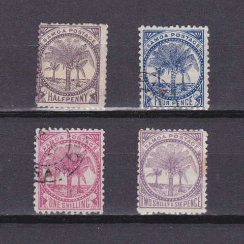 SAMOA 1886, SG# 21-26, CV £126, part set, MH/Used Cover